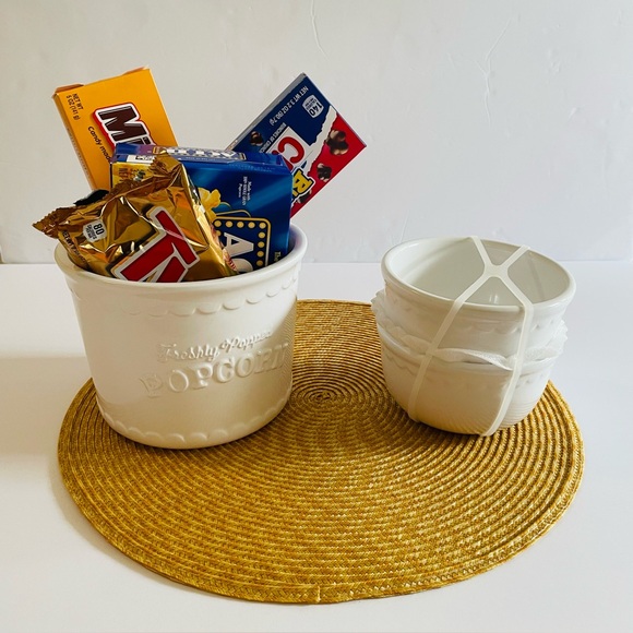 Target Other - Target Bullsyes Playground White Ceramic Popcorn Bucket Bowls 3 Pc Set‎